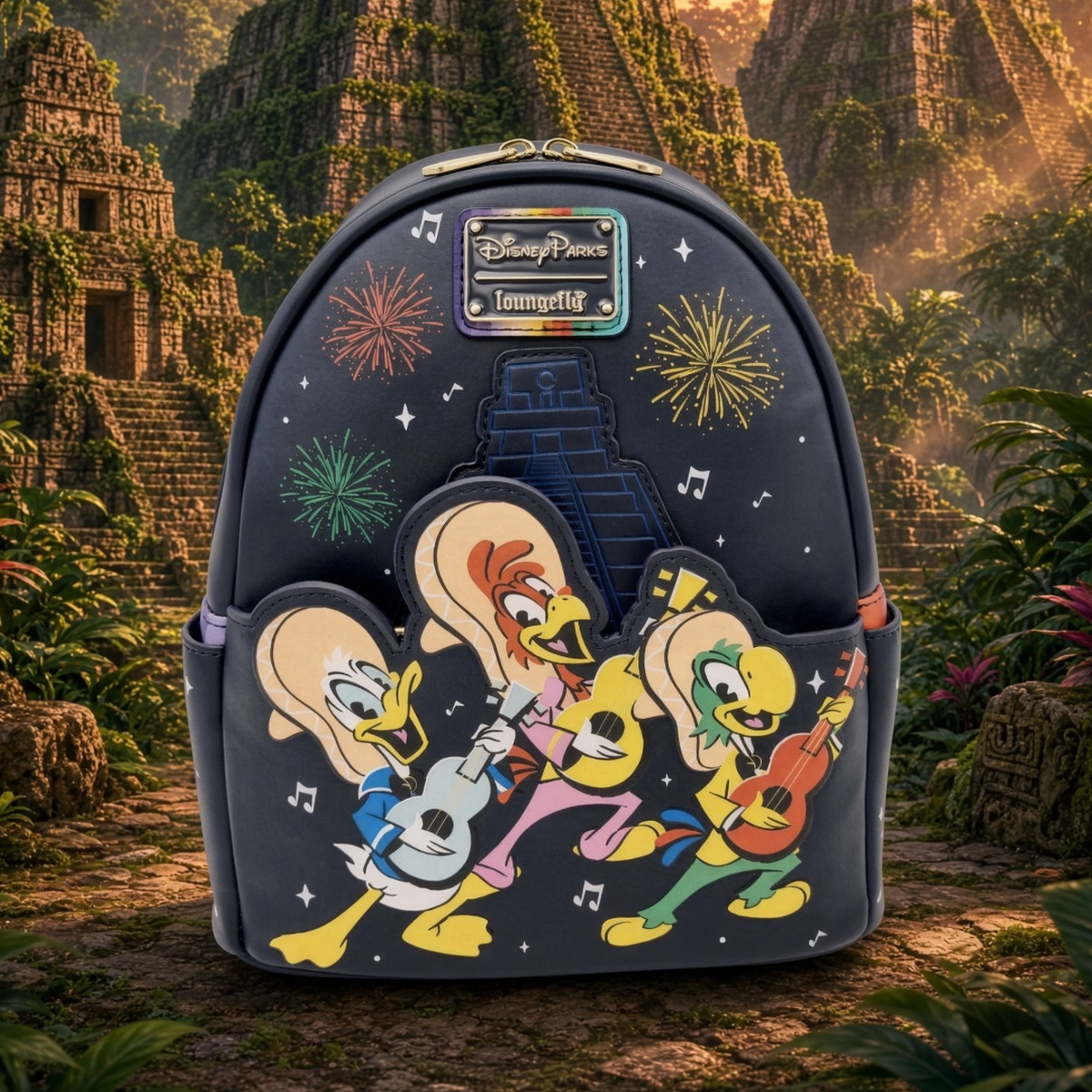 Disney Parks Epcot Mexico Three Caballeros Glow Loungefly