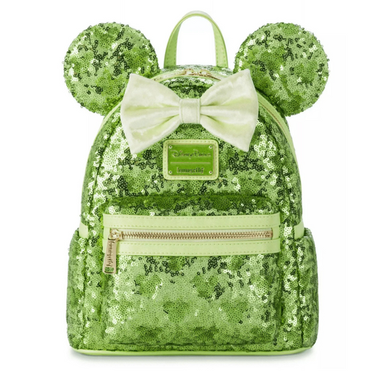 Minnie Mouse Sequined Loungefly Mini Backpack-Tinker Bell Green